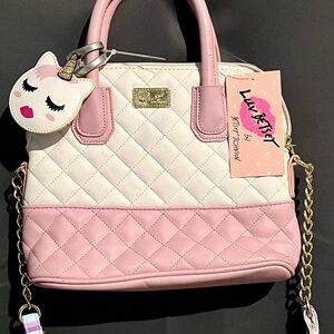 Betsey Johnson Pink and White handbag